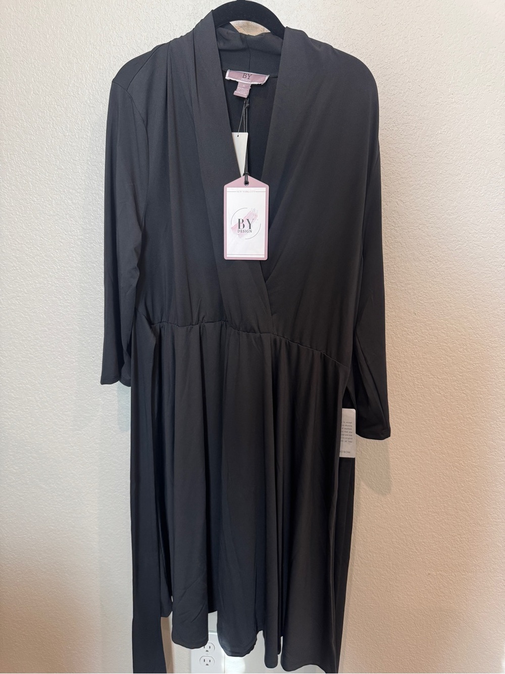 BY Design Black Midi Wrap Dress